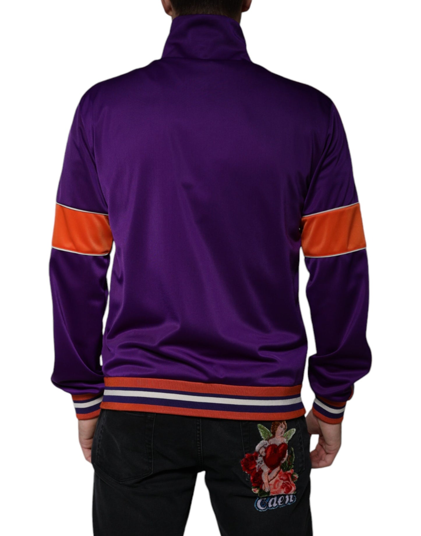 Dolce & Gabbana Purple Polyester Full Zip Long Sleeve Sweater Dolce & Gabbana