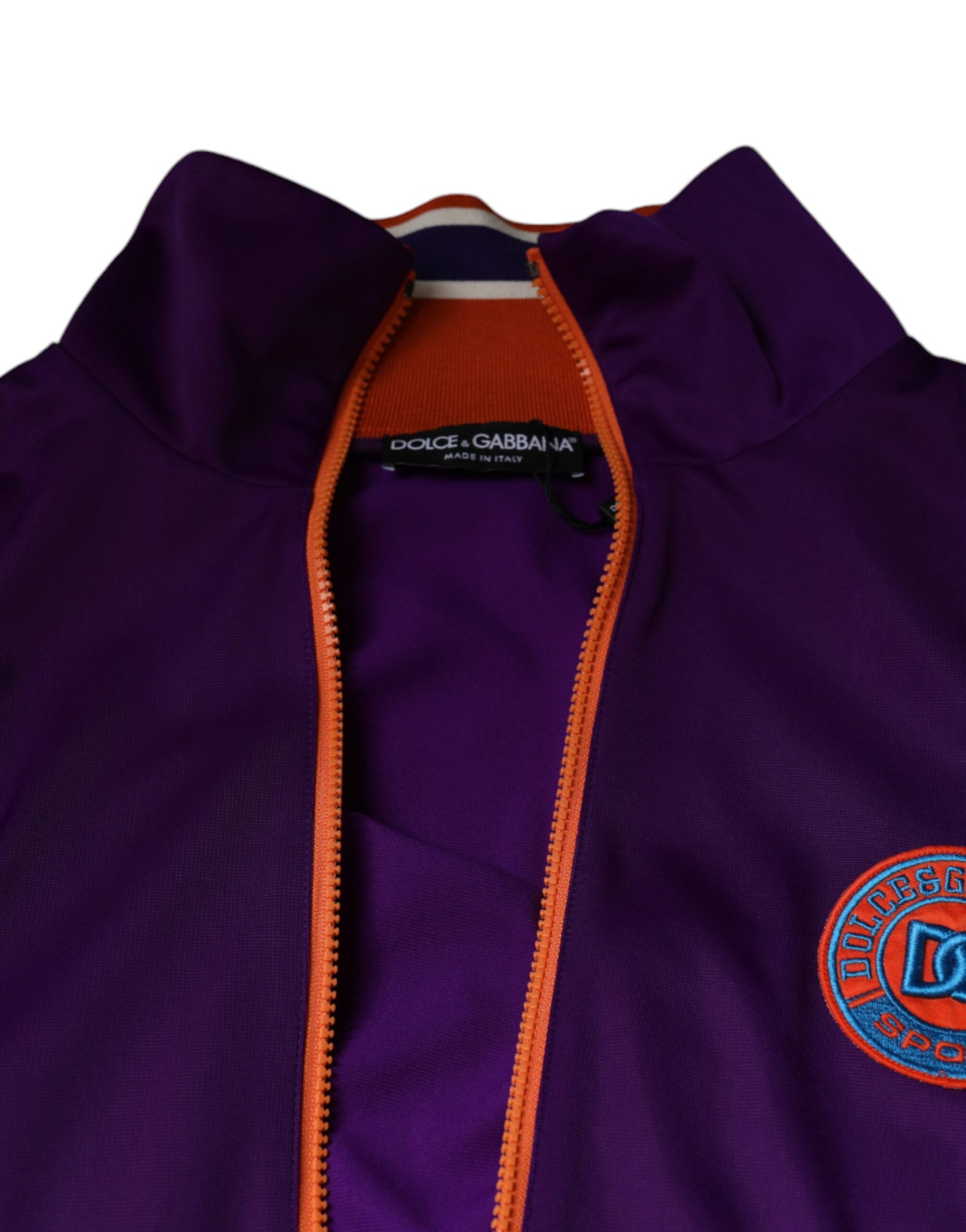 Dolce & Gabbana Purple Polyester Full Zip Long Sleeve Sweater Dolce & Gabbana
