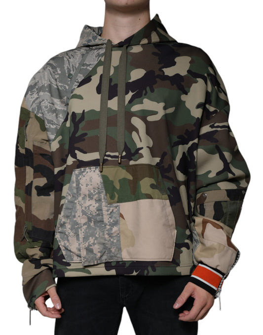 Dolce & Gabbana Multicolor Camouflage Hooded Sweatshirt Sweater Dolce & Gabbana