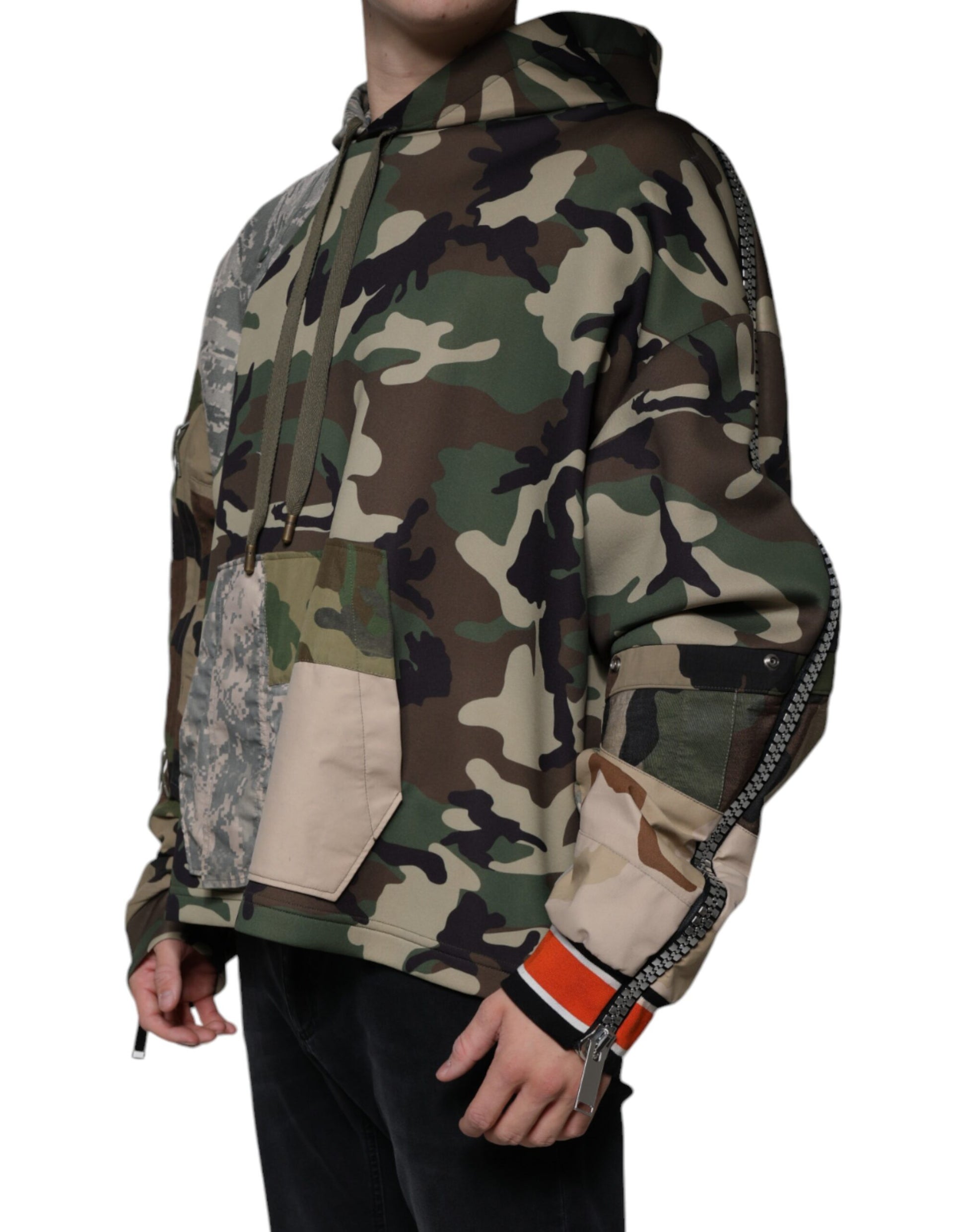 Dolce & Gabbana Multicolor Camouflage Hooded Sweatshirt Sweater Dolce & Gabbana