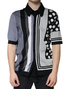 Dolce & Gabbana Black White Polka Dot Collared Polo T-shirt - Eljoys Fashion 