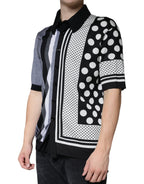 Dolce & Gabbana Black White Polka Dot Collared Polo T-shirt - Eljoys Fashion 