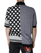 Dolce & Gabbana Black White Polka Dot Collared Polo T-shirt - Eljoys Fashion 