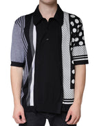 Dolce & Gabbana Black White Polka Dot Collared Polo T-shirt - Eljoys Fashion 