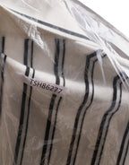 Dolce & Gabbana White Black Stripe Polo Short Sleeve T-shirt