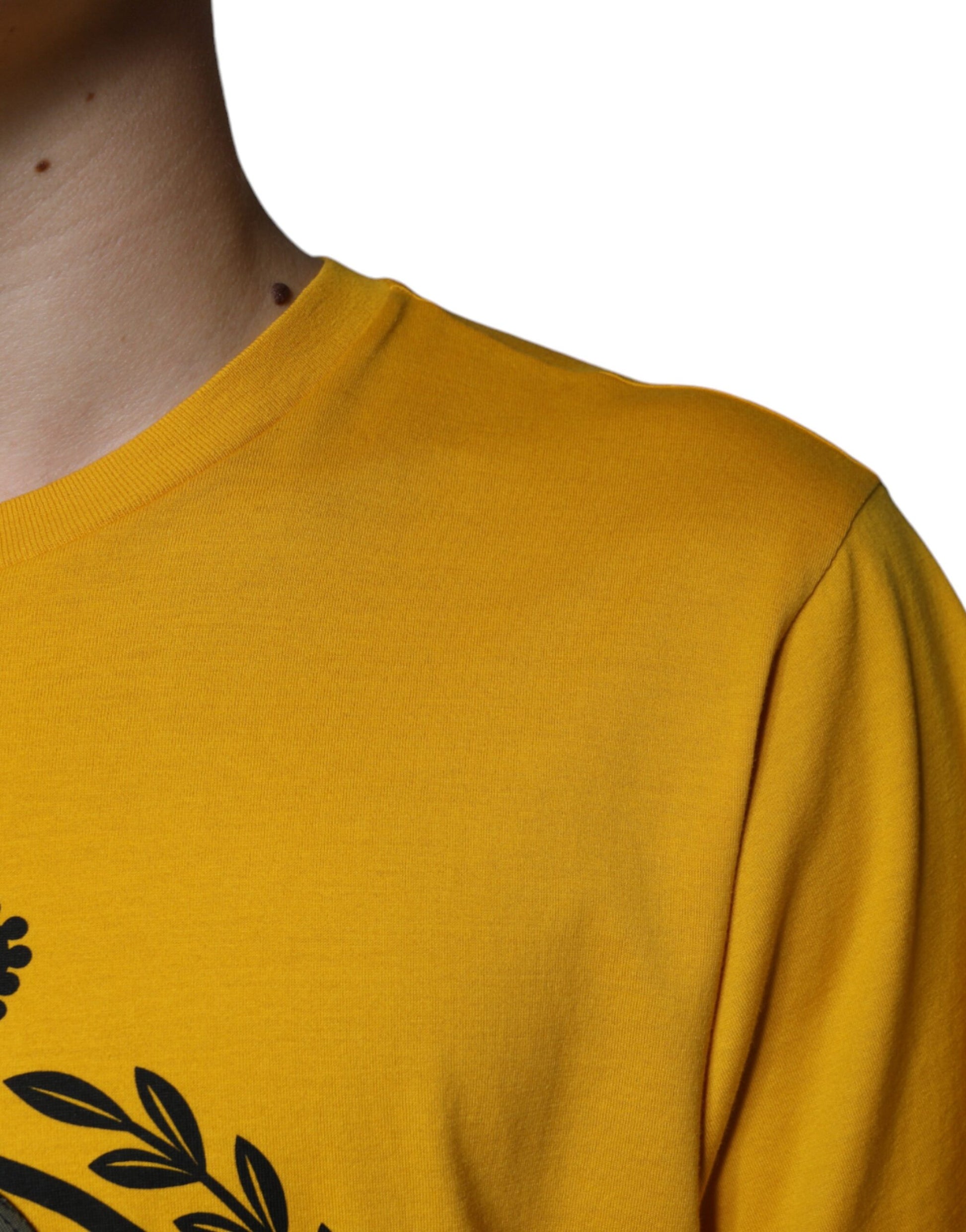 Dolce & Gabbana White Yellow Logo Print Short Sleeve T-shirt Dolce & Gabbana