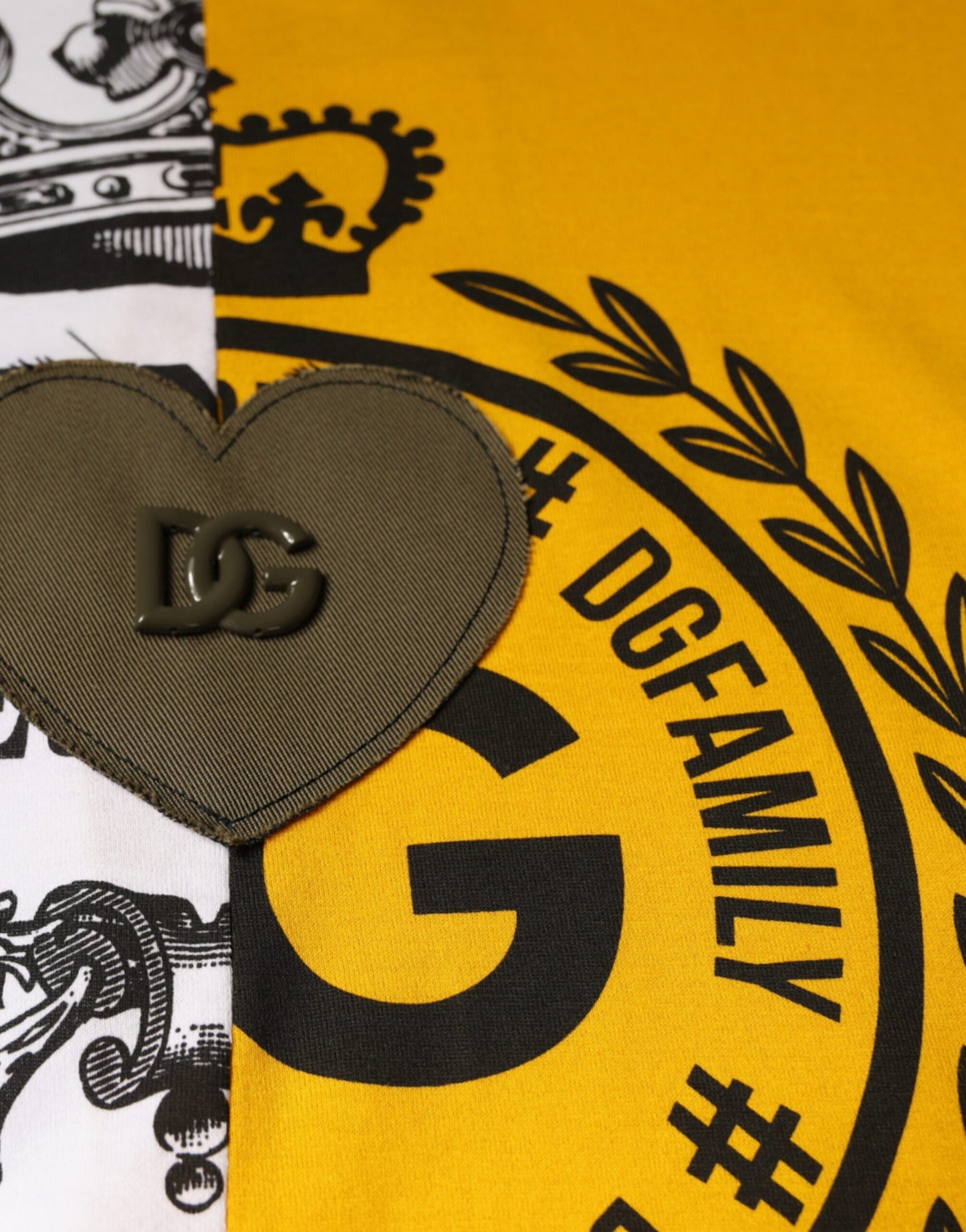 Dolce & Gabbana White Yellow Logo Print Short Sleeve T-shirt Dolce & Gabbana