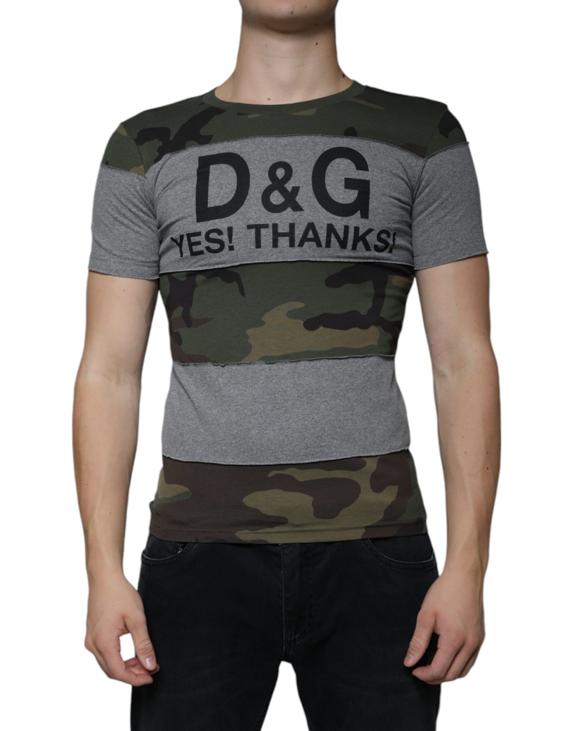 Dolce & Gabbana Multicolor Camouflage Cotton Crew Neck T-shirt Dolce & Gabbana