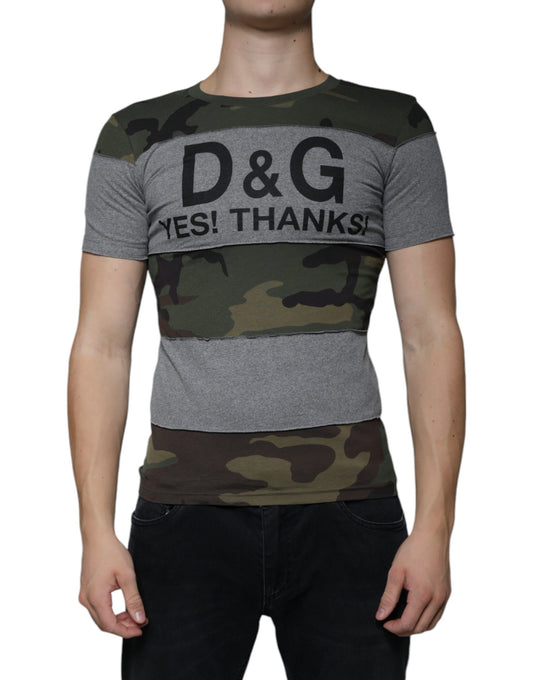 Dolce & Gabbana Multicolor Camouflage Cotton Crew Neck T-shirt Dolce & Gabbana