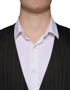 Dolce & Gabbana Black Cotton Waistcoat Dress Formal Vest - Eljoys Fashion 