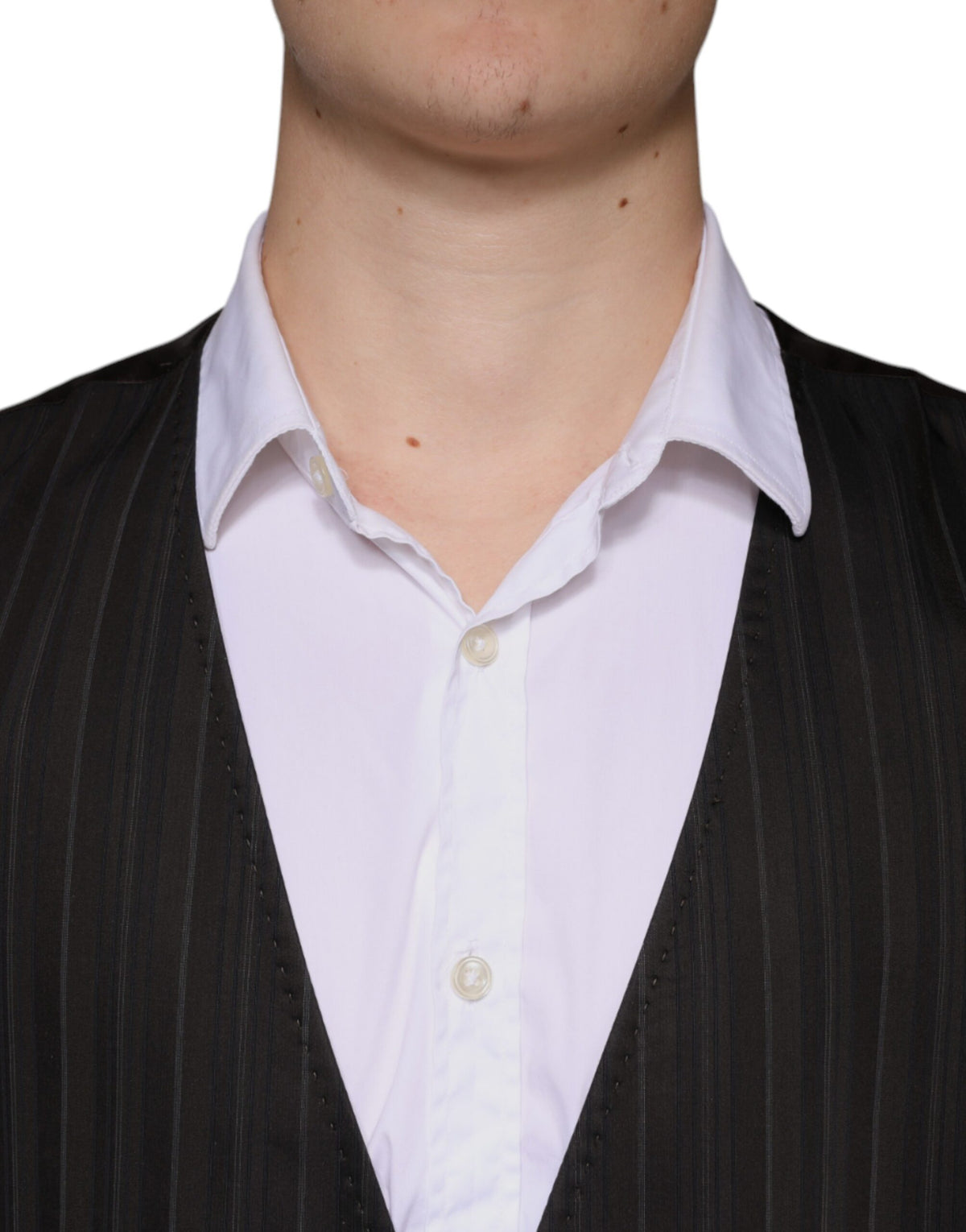 Dolce & Gabbana Black Cotton Waistcoat Dress Formal Vest - Eljoys Fashion 
