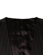 Dolce & Gabbana Black Cotton Waistcoat Dress Formal Vest - Eljoys Fashion 