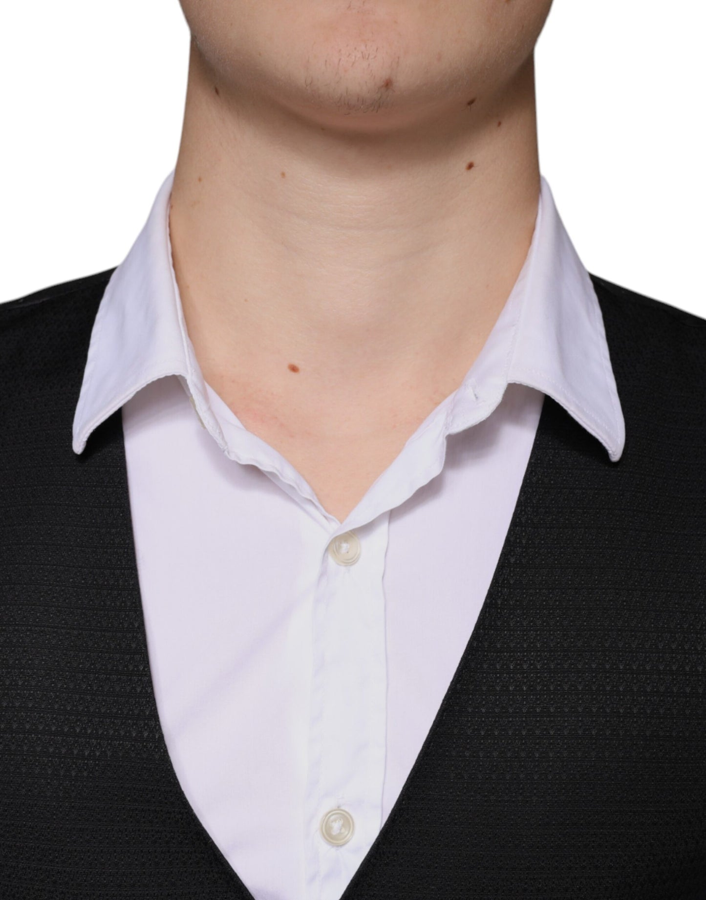 Dolce & Gabbana Black Wool Waistcoat Dress Formal Vest Dolce & Gabbana