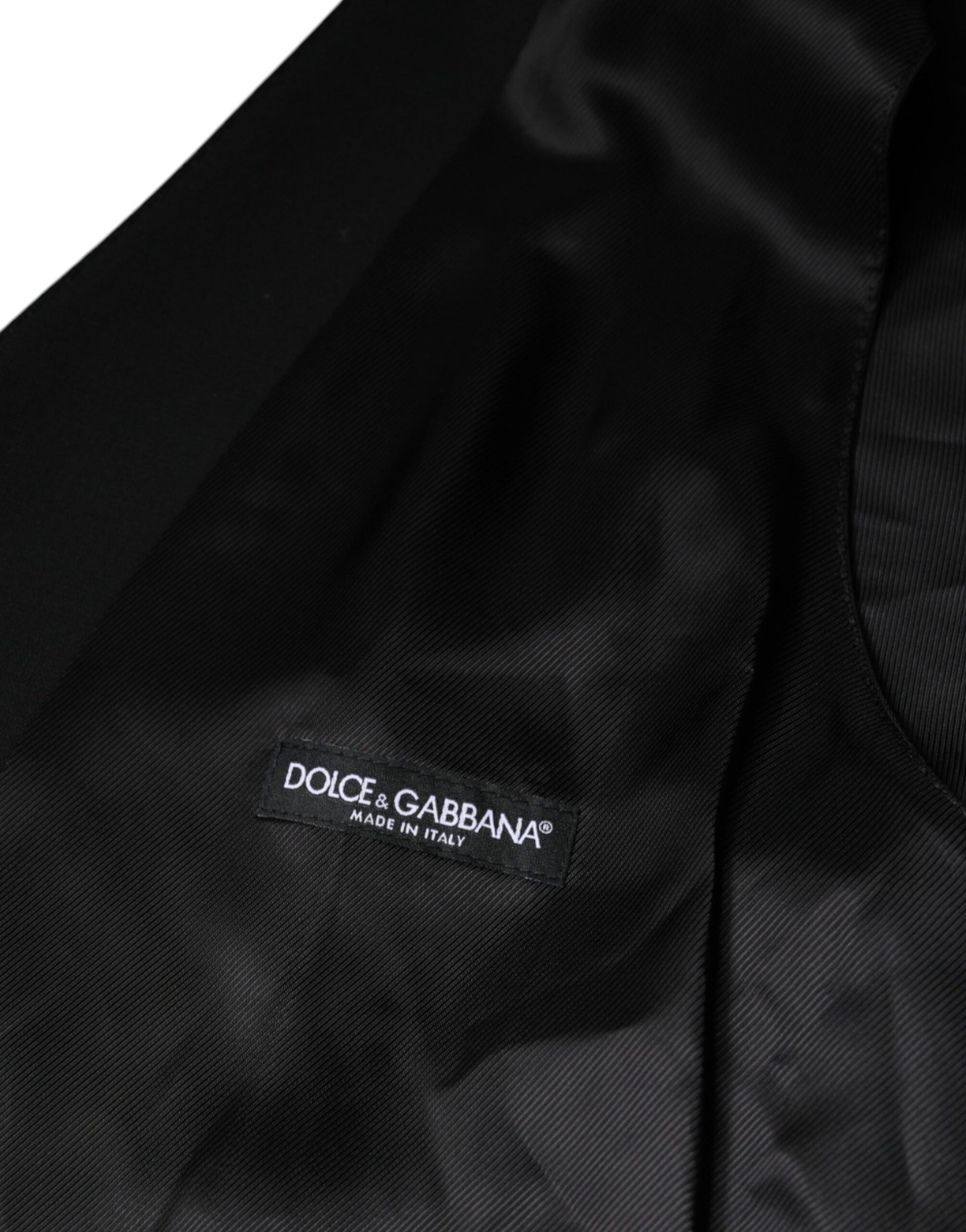 Dolce & Gabbana Black Wool Formal Dress Men Waistcoat Vest Dolce & Gabbana