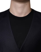 Dolce & Gabbana Black Wool Waistcoat Dress Formal Vest - Eljoys Fashion 
