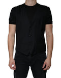 Dolce & Gabbana Black Wool Waistcoat Dress Formal Vest - Eljoys Fashion 