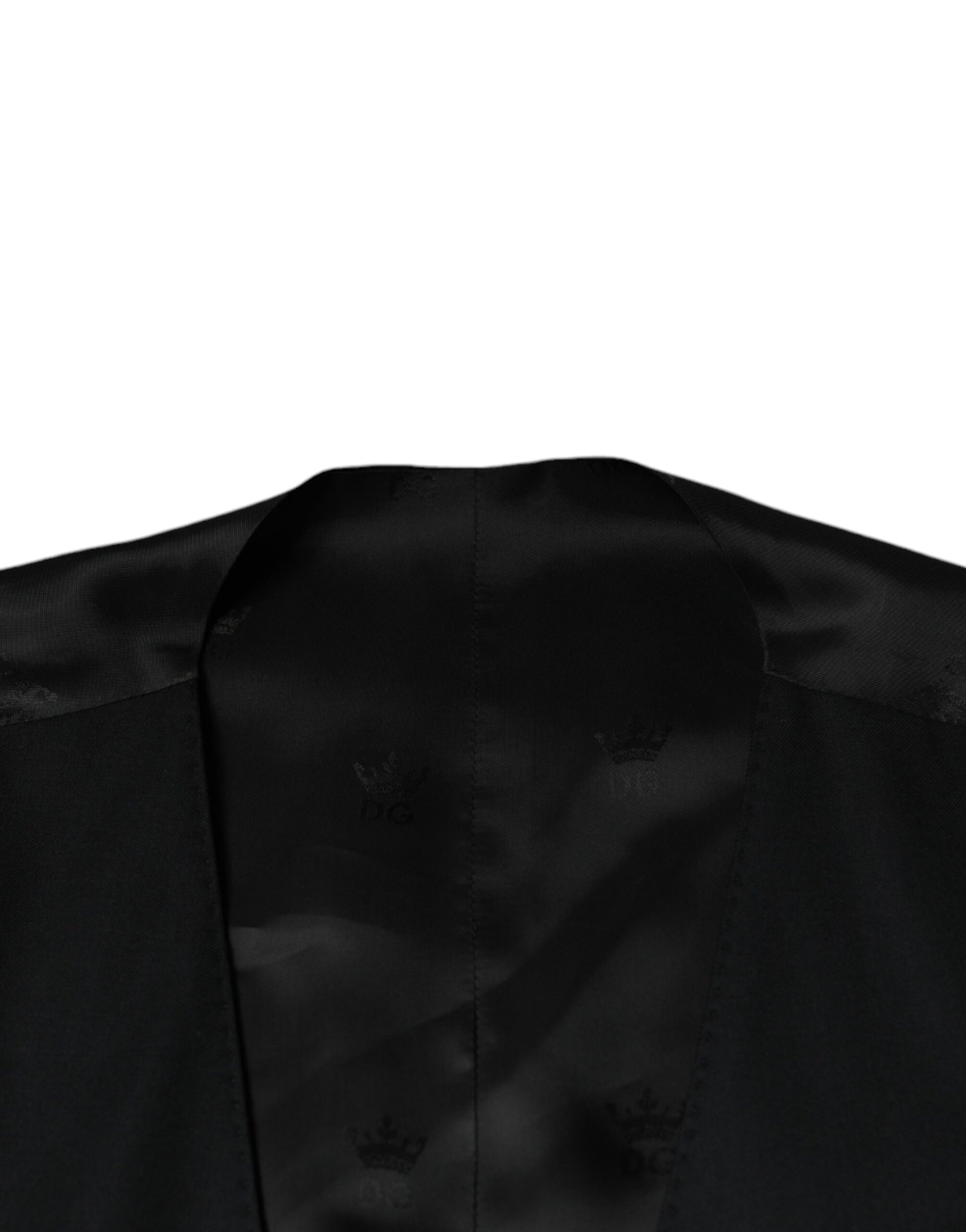 Dolce & Gabbana Black Wool Waistcoat Dress Formal Vest Dolce & Gabbana