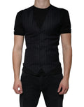 Dolce & Gabbana Black Leather Waistcoat Dress Formal Vest - Eljoys Fashion 