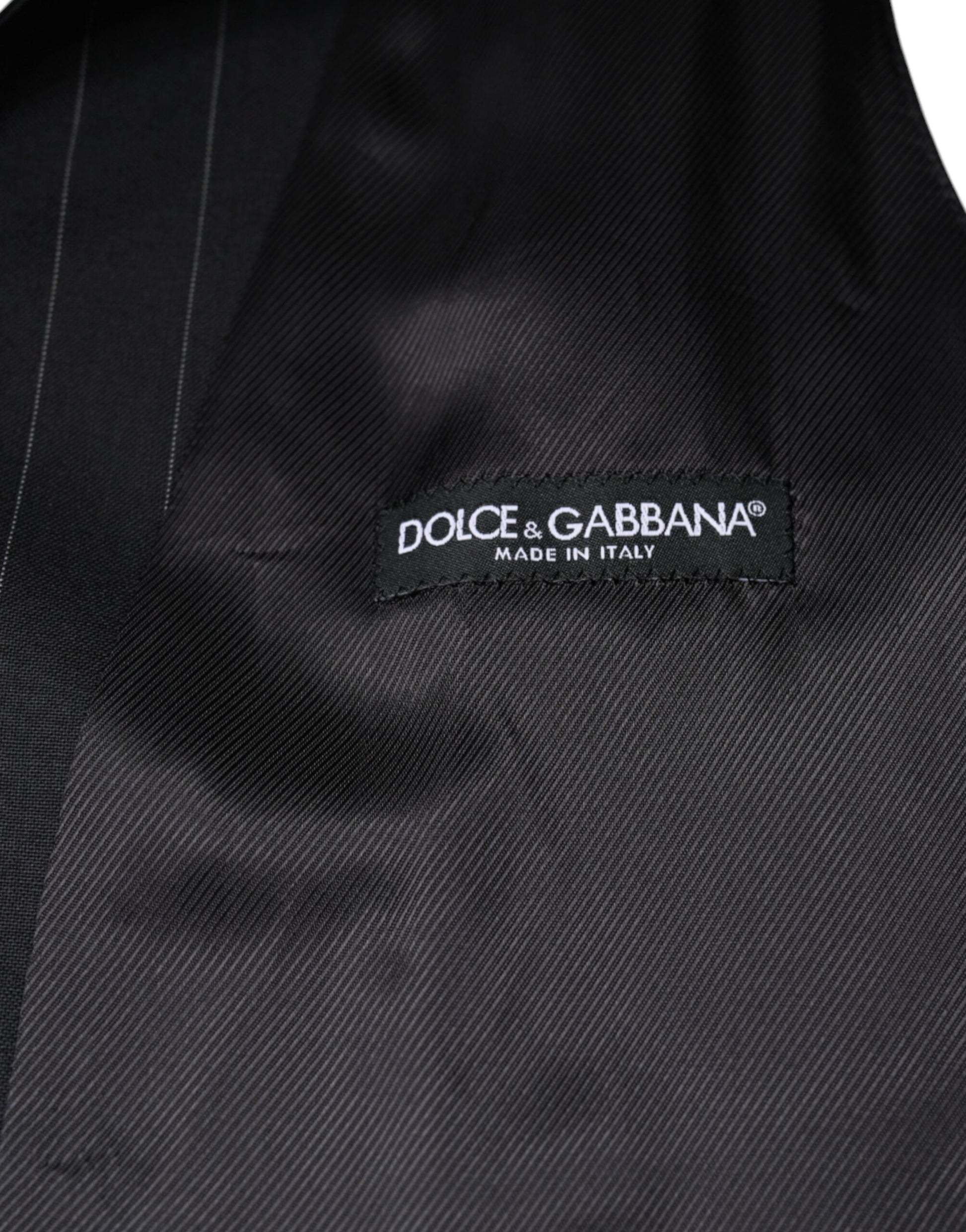 Dolce & Gabbana Black Leather Waistcoat Dress Formal Vest Dolce & Gabbana