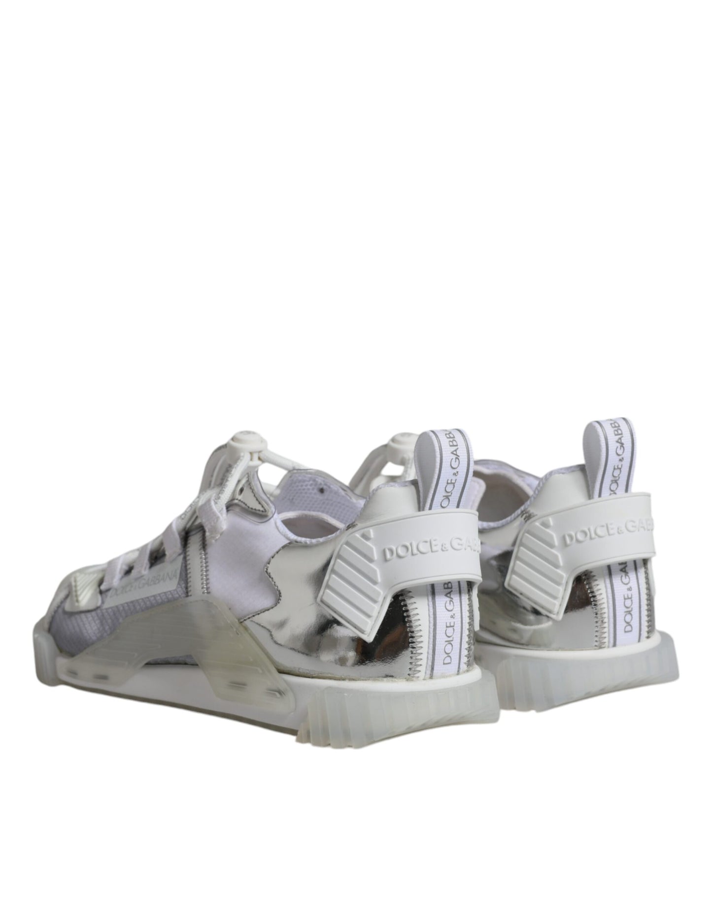 Dolce & Gabbana White Silver Low Top NS1 Sneakers Shoes Dolce & Gabbana
