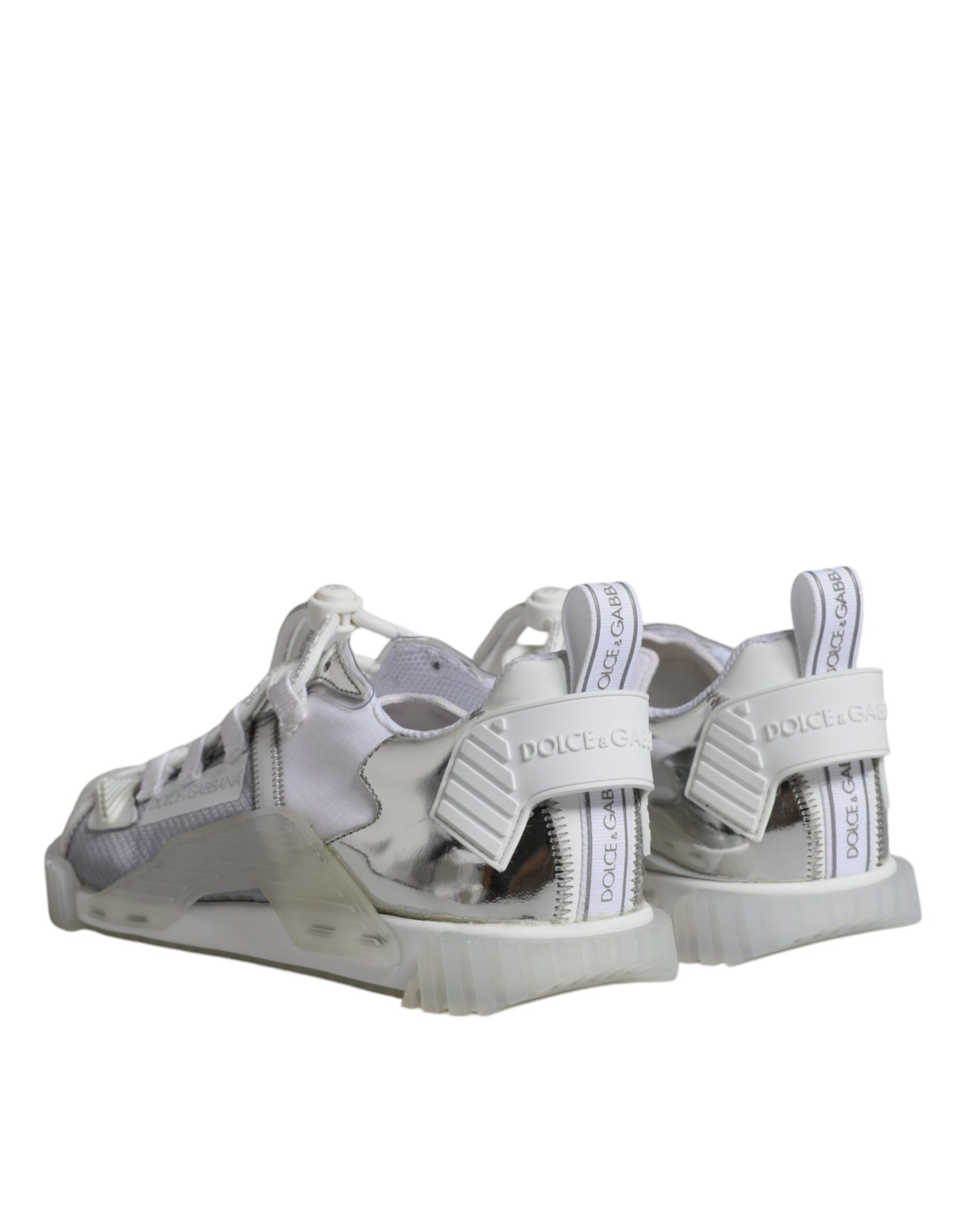 Dolce & Gabbana White Silver Low Top NS1 Sneakers Shoes Dolce & Gabbana
