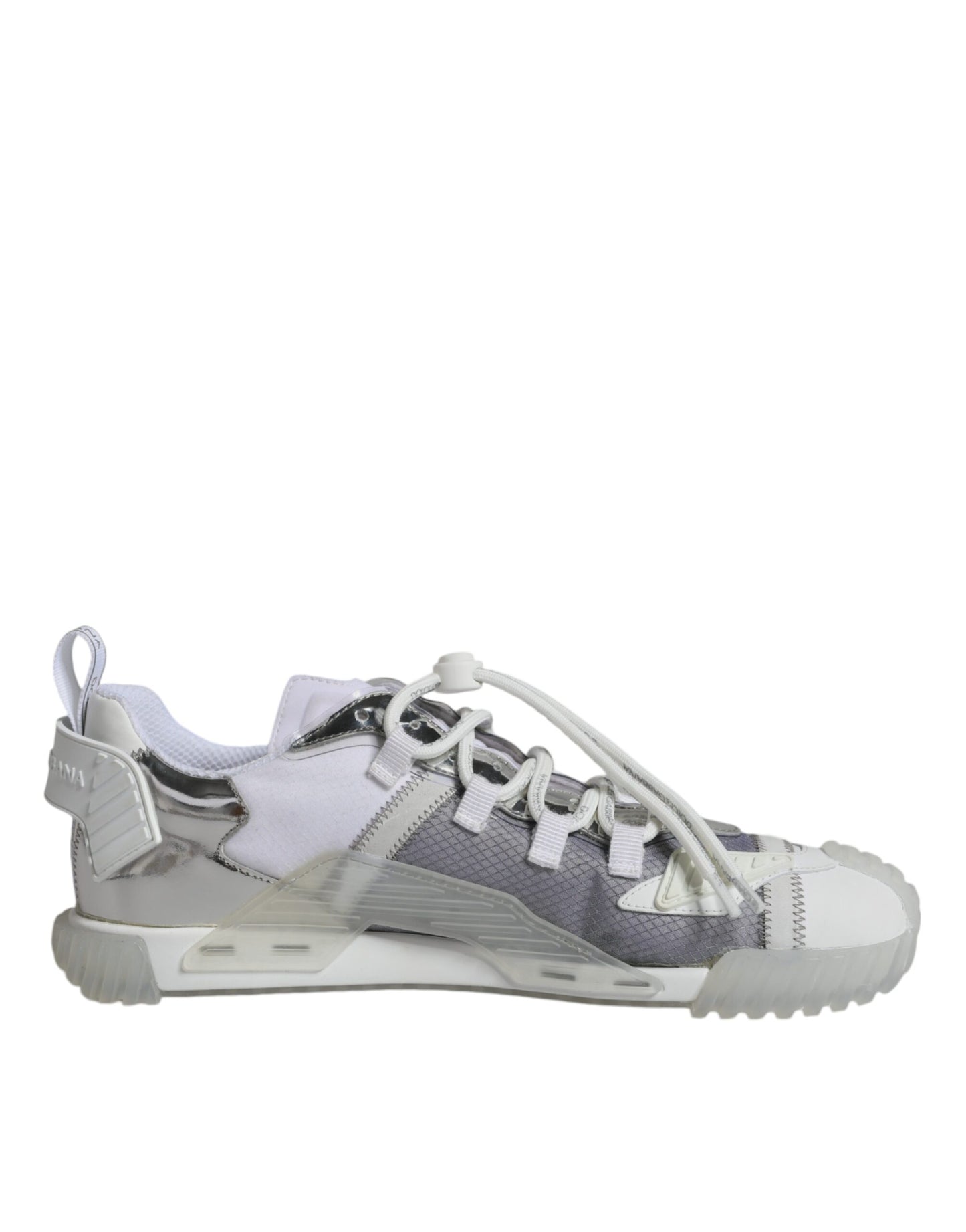 Dolce & Gabbana White Silver Low Top NS1 Sneakers Shoes Dolce & Gabbana