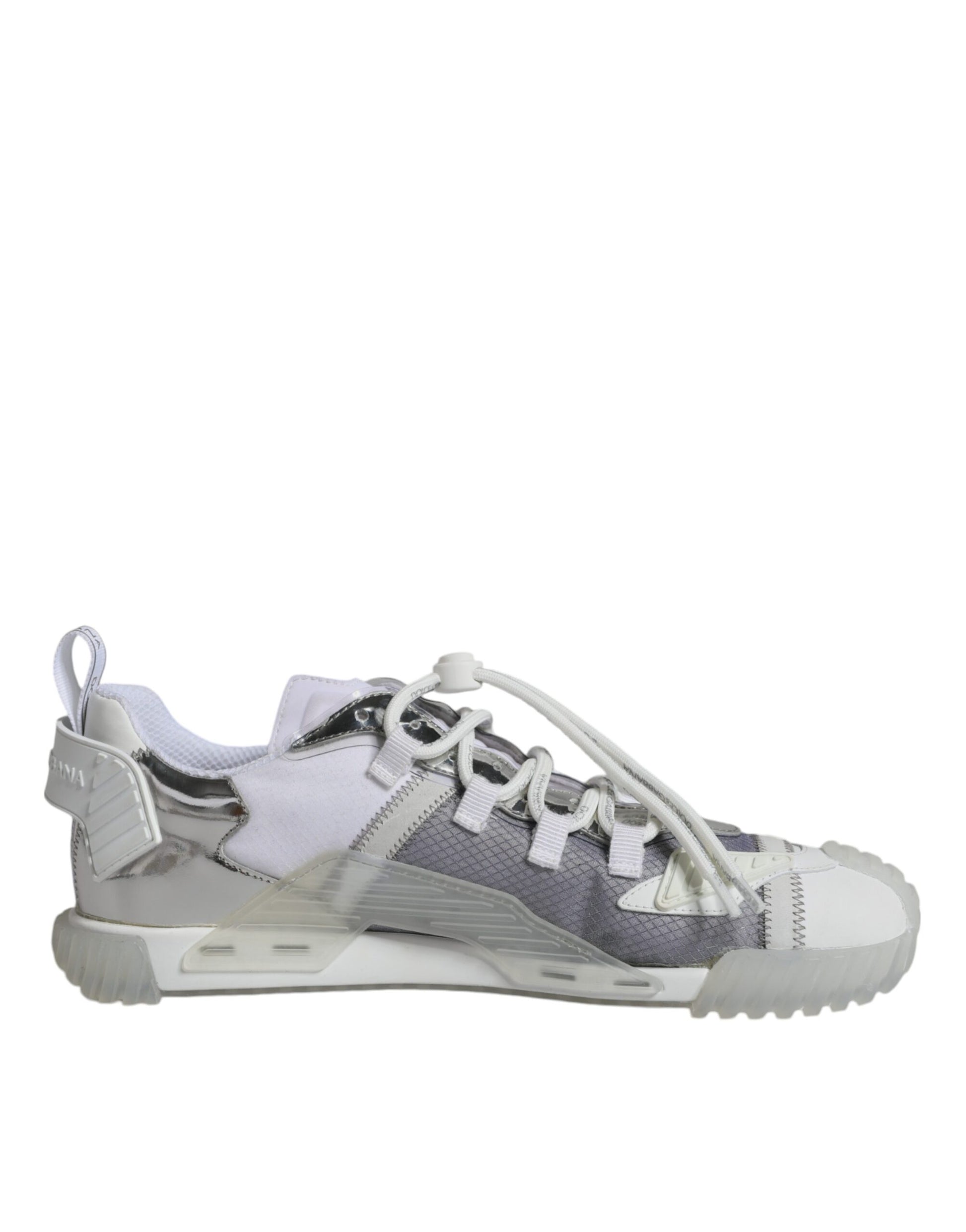 Dolce & Gabbana White Silver Low Top NS1 Sneakers Shoes Dolce & Gabbana