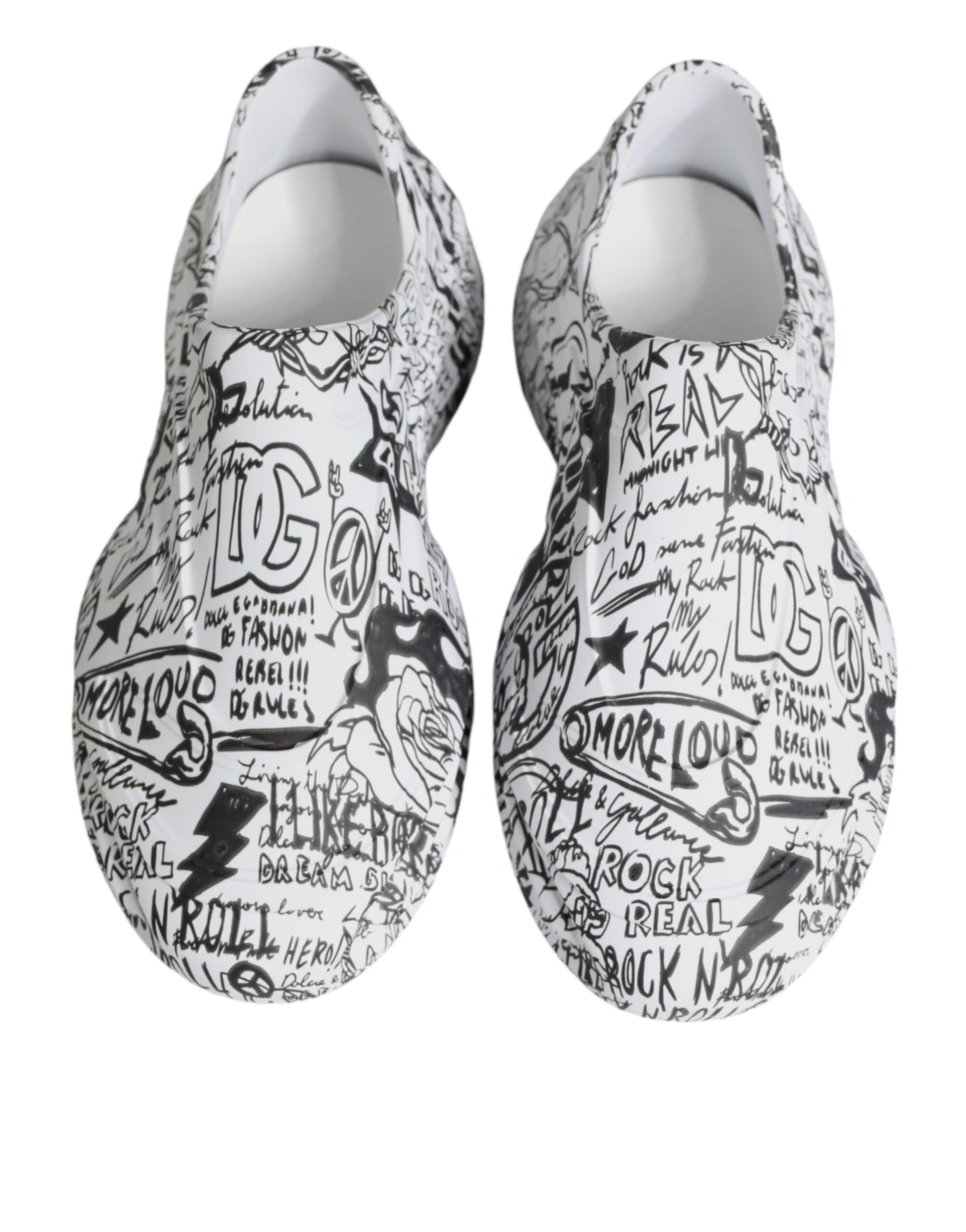 Dolce & Gabbana White Black Graffiti Daymaster Sneakers Shoes Dolce & Gabbana