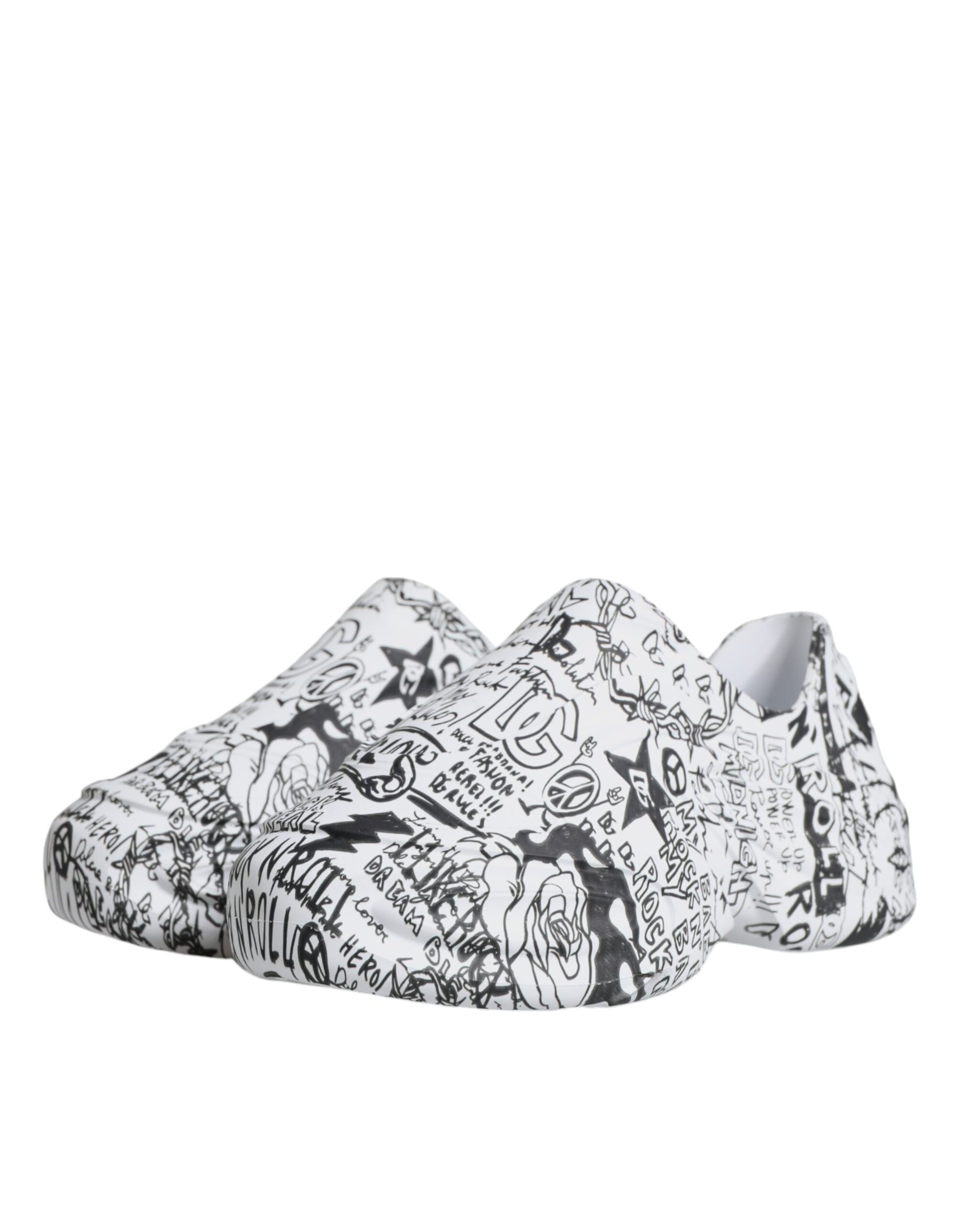 Dolce & Gabbana White Black Graffiti Daymaster Sneakers Shoes Dolce & Gabbana
