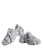 Dolce & Gabbana White Black Graffiti Daymaster Sneakers Shoes