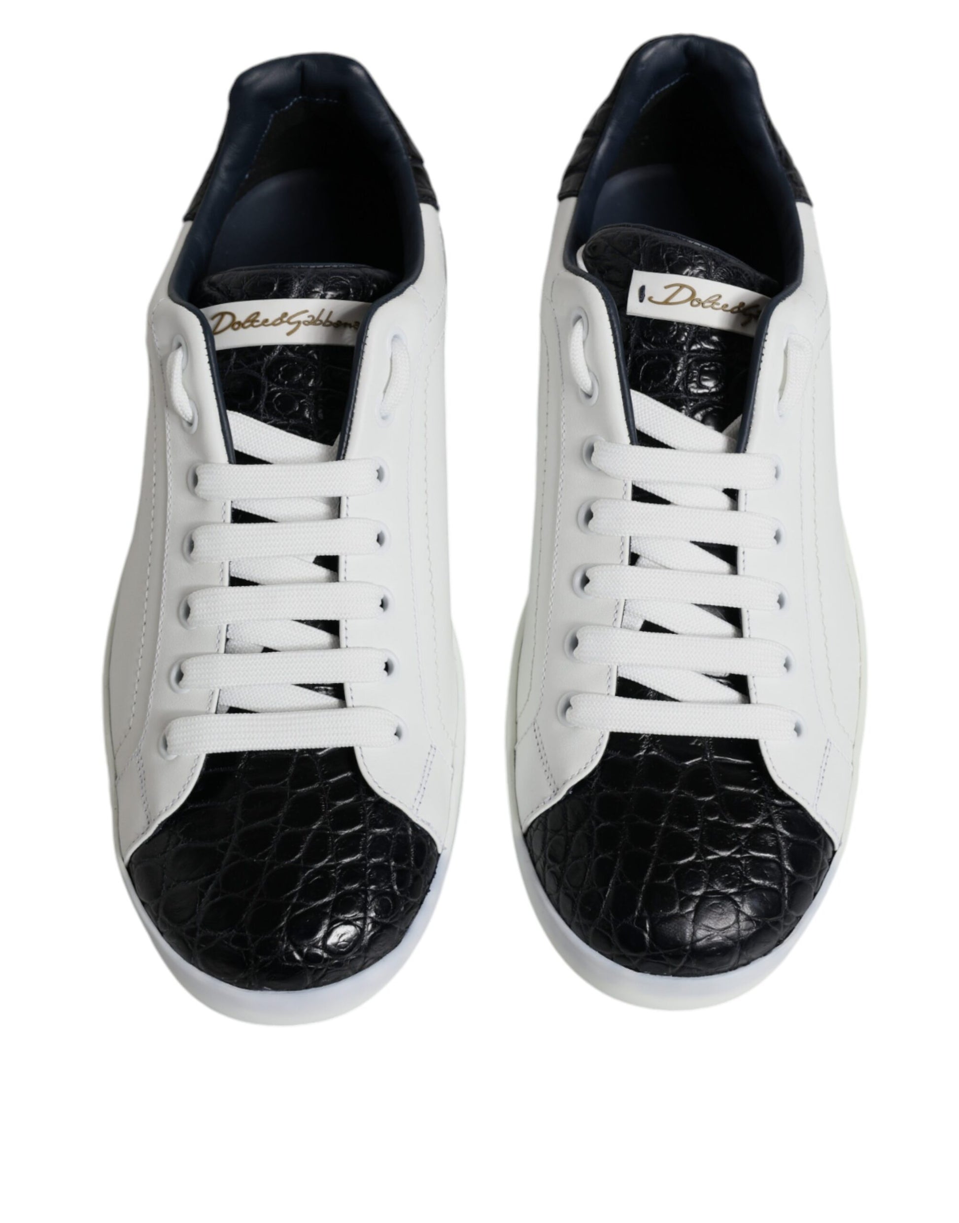 Dolce & Gabbana White Leather Logo Portofino Sneaker Shoes Dolce & Gabbana
