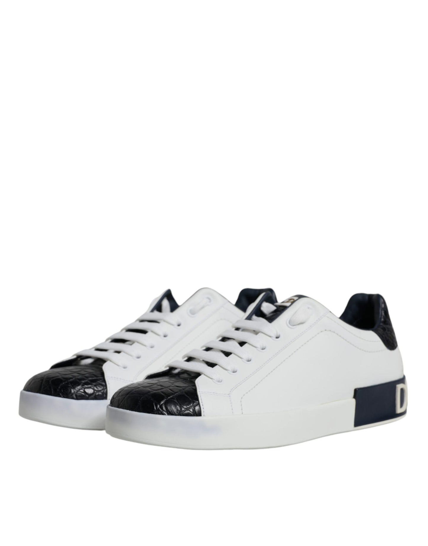 Dolce & Gabbana White Leather Logo Portofino Sneaker Shoes Dolce & Gabbana