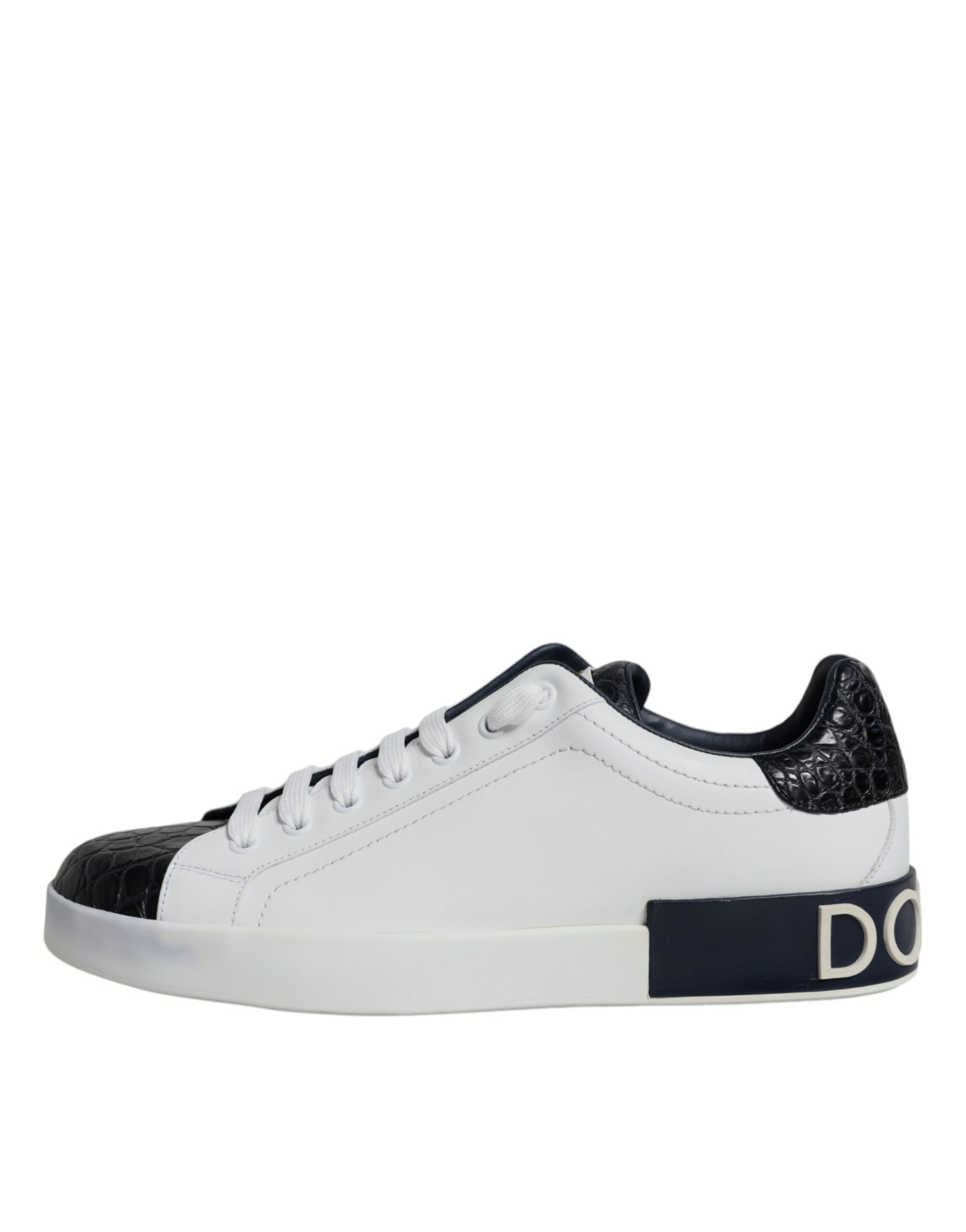 Dolce & Gabbana White Leather Logo Portofino Sneaker Shoes Dolce & Gabbana