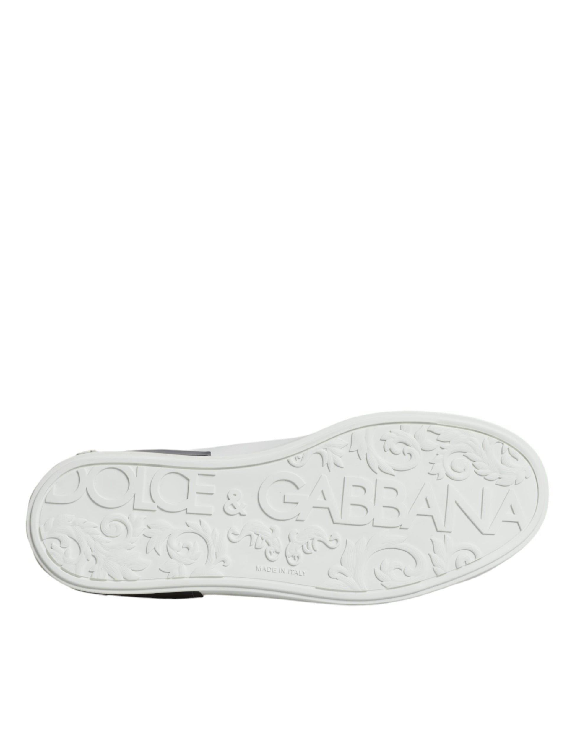 Dolce & Gabbana White Leather Logo Portofino Sneaker Shoes Dolce & Gabbana