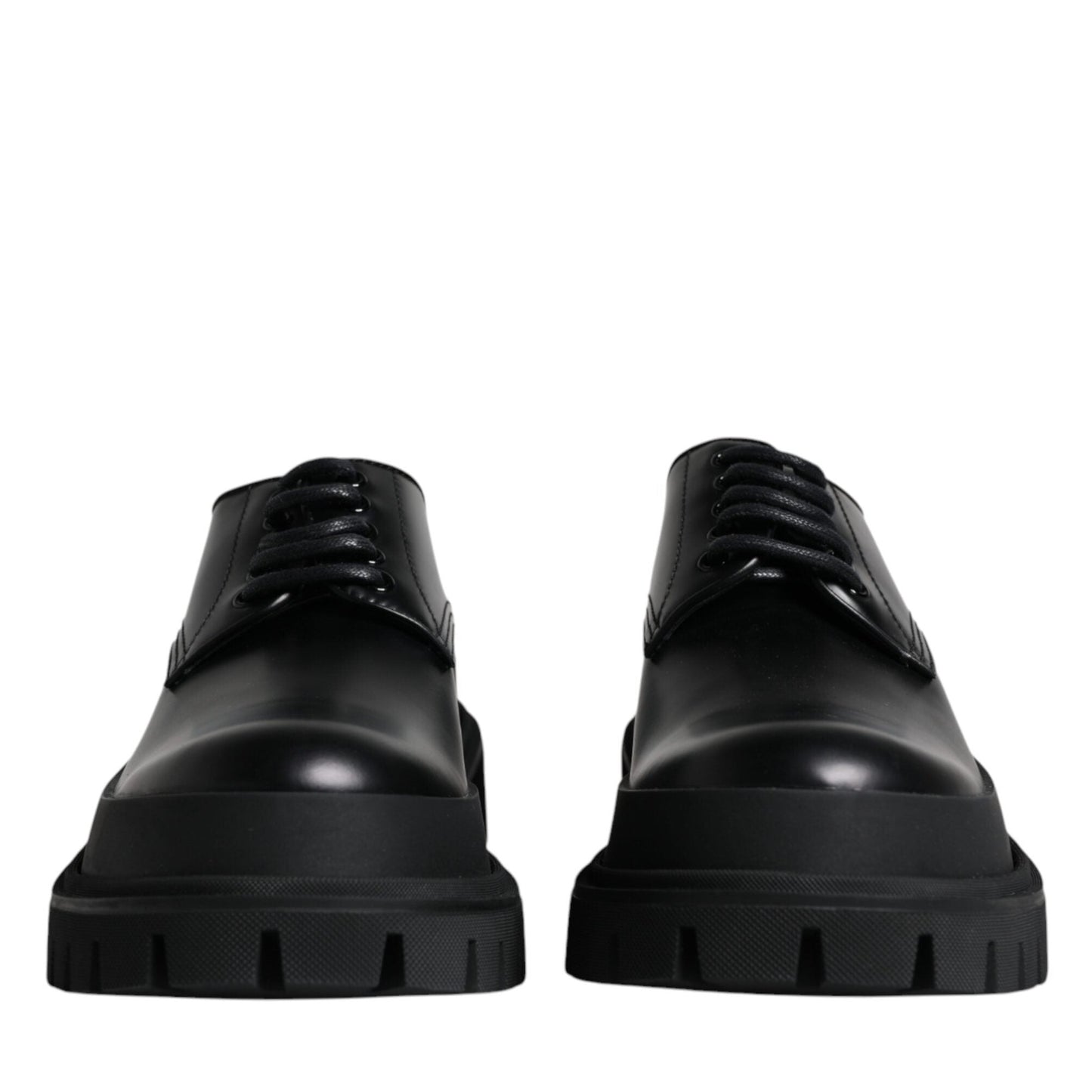 Dolce & Gabbana Black Leather Lace Up Trekking Dress Shoes Dolce & Gabbana
