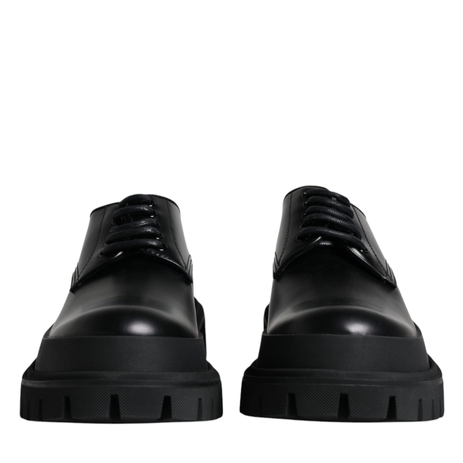 Dolce & Gabbana Black Leather Lace Up Trekking Dress Shoes Dolce & Gabbana