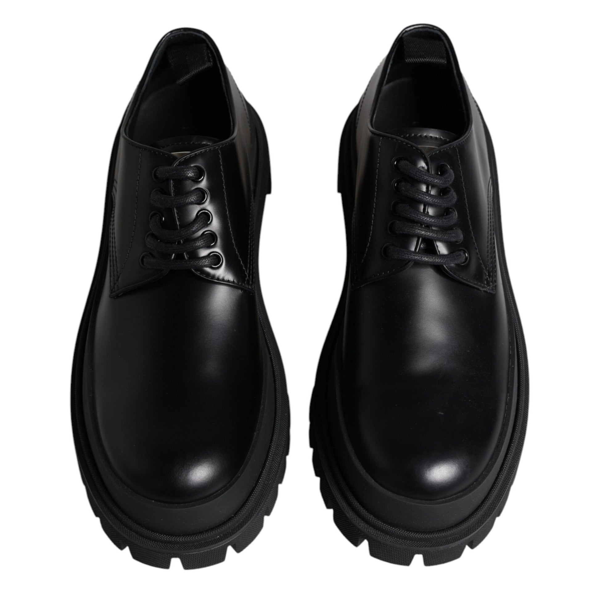 Dolce & Gabbana Black Leather Lace Up Trekking Dress Shoes Dolce & Gabbana