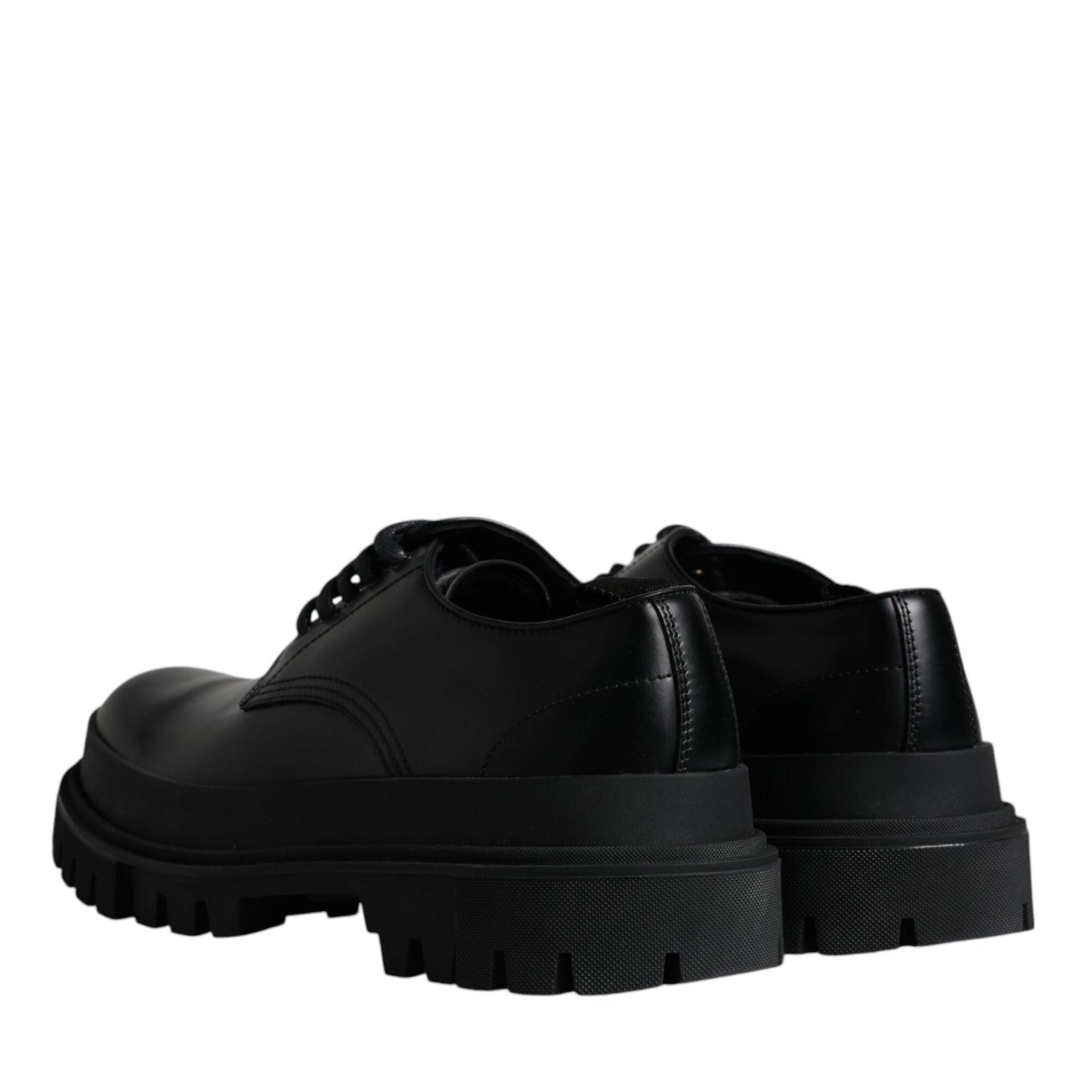 Dolce & Gabbana Black Leather Lace Up Trekking Dress Shoes Dolce & Gabbana