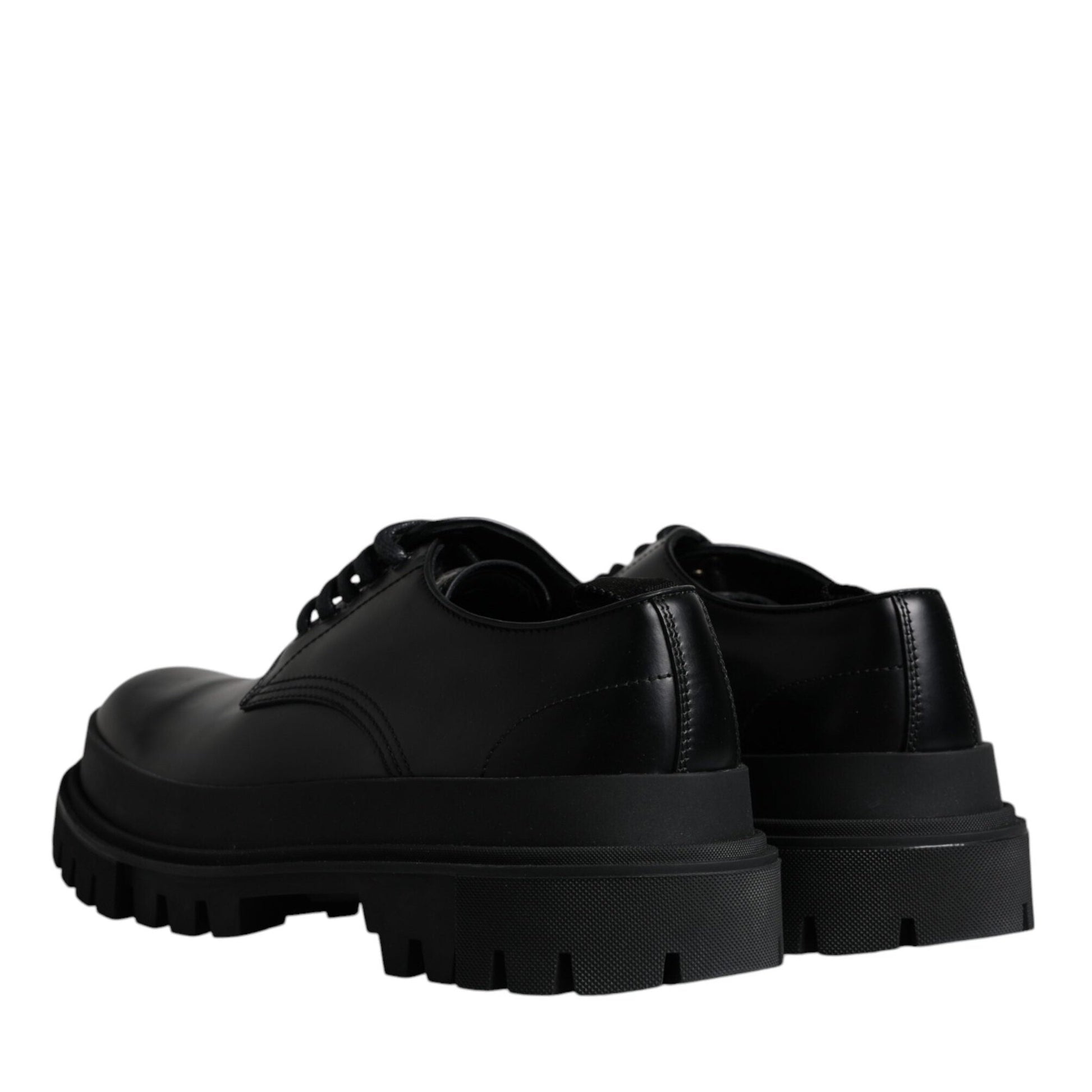 Dolce & Gabbana Black Leather Lace Up Trekking Dress Shoes Dolce & Gabbana