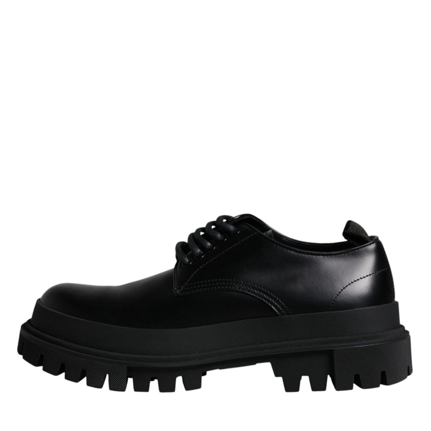 Dolce & Gabbana Black Leather Lace Up Trekking Dress Shoes Dolce & Gabbana