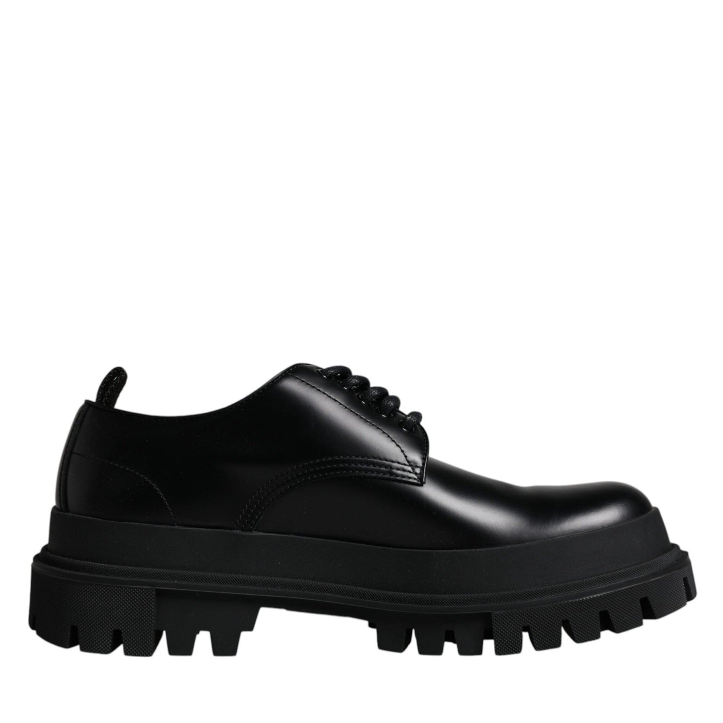 Dolce & Gabbana Black Leather Lace Up Trekking Dress Shoes Dolce & Gabbana