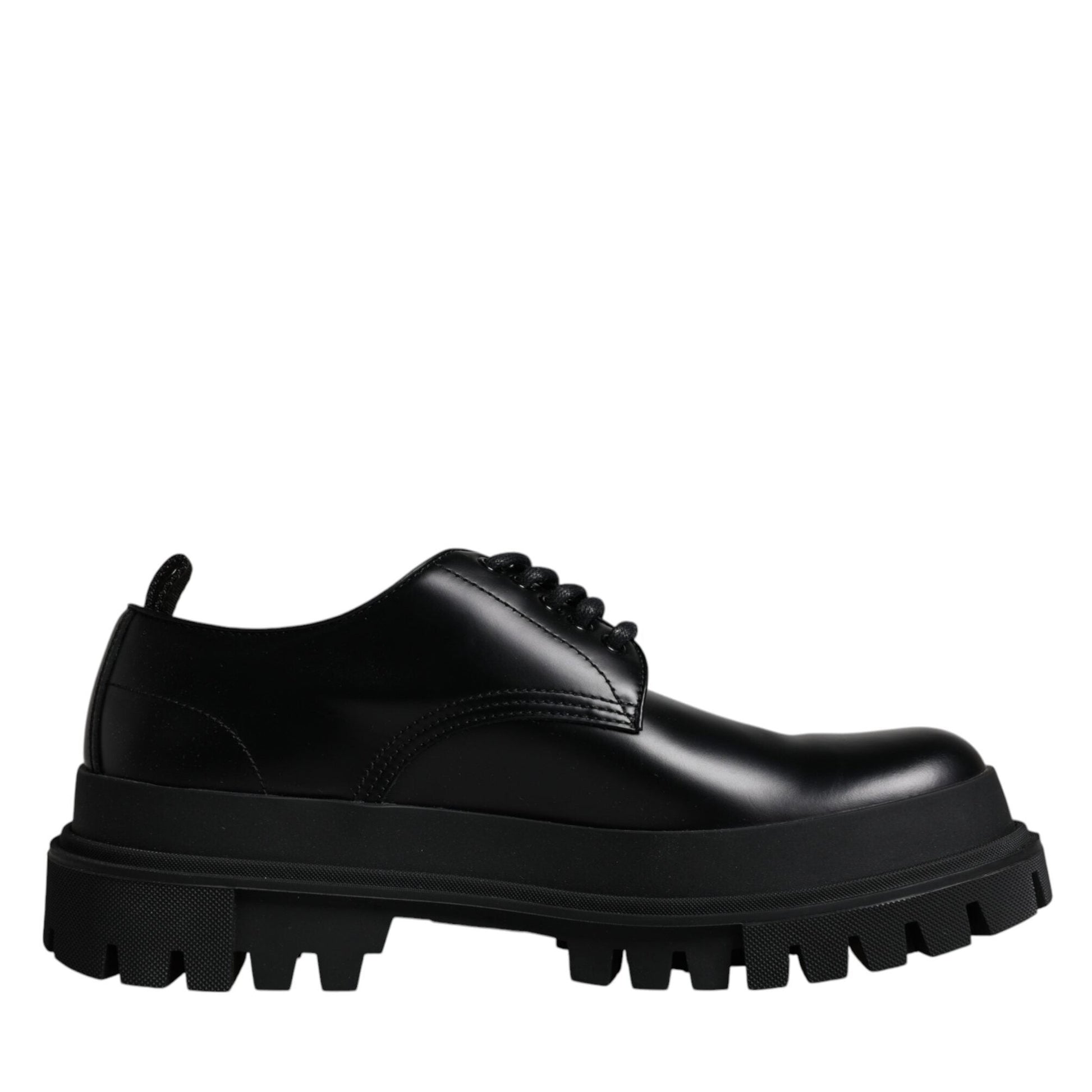 Dolce & Gabbana Black Leather Lace Up Trekking Dress Shoes Dolce & Gabbana
