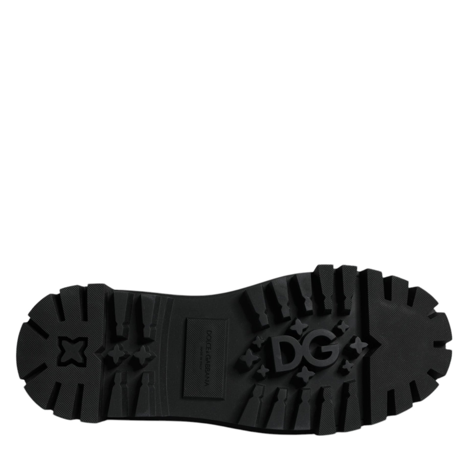 Dolce & Gabbana Black Leather Lace Up Trekking Dress Shoes Dolce & Gabbana