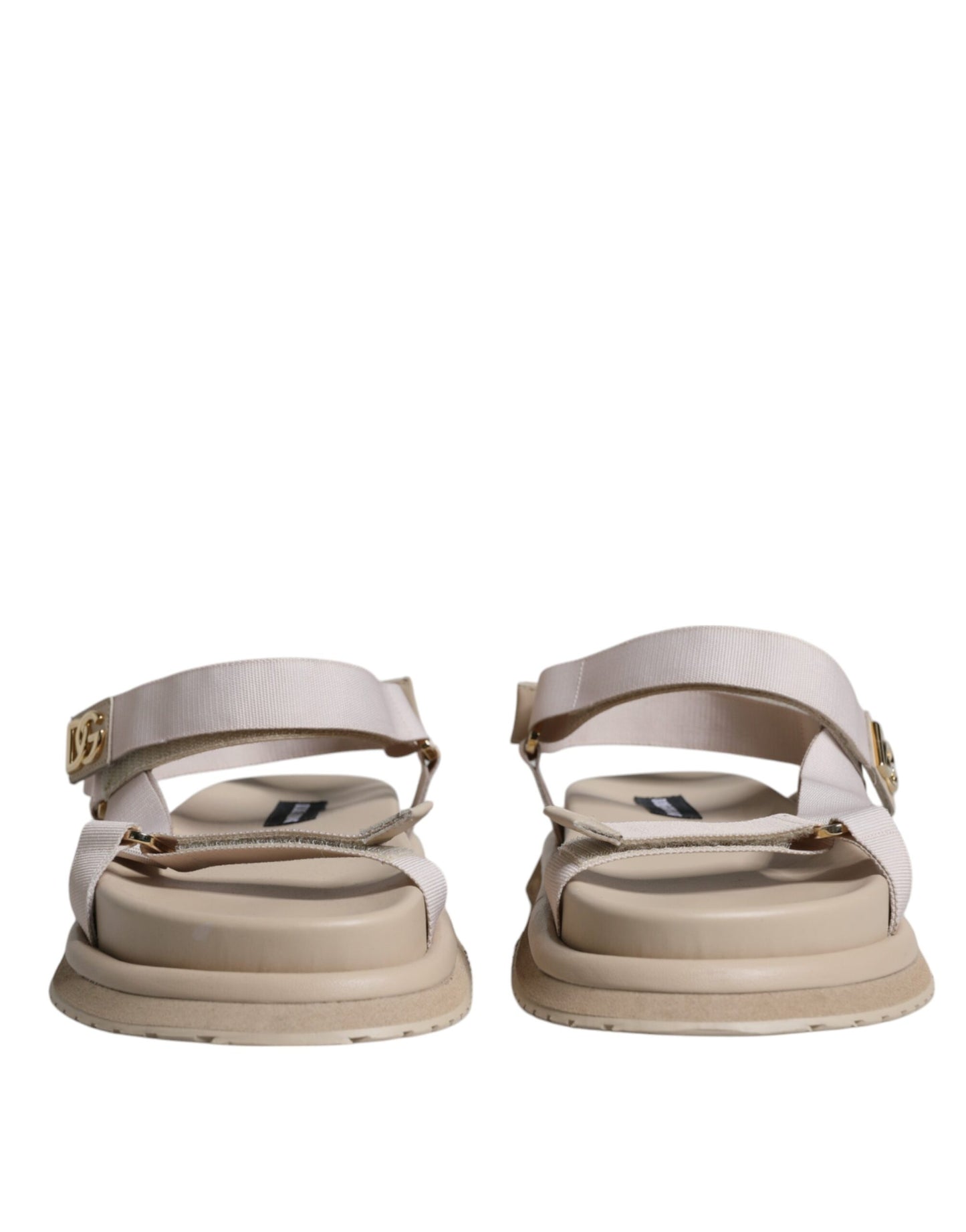 Dolce & Gabbana Beige Nappa Devotion Strap Men Sandals Shoes Dolce & Gabbana