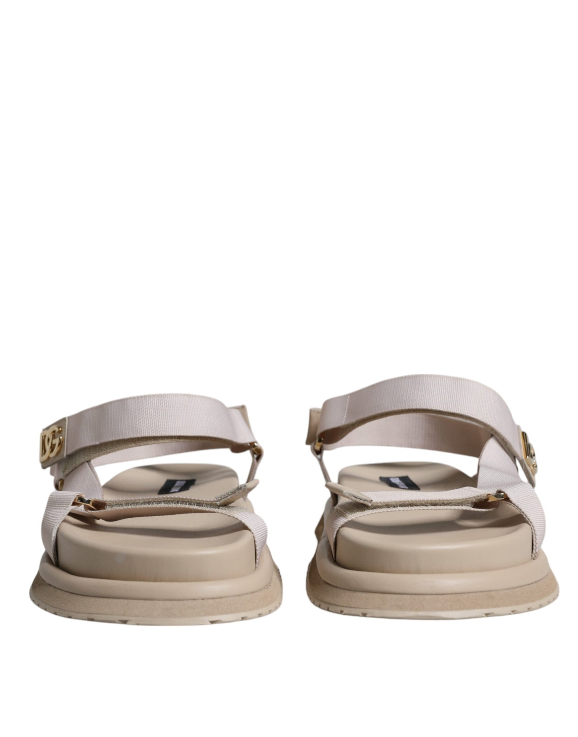 Dolce & Gabbana Beige Nappa Devotion Strap Men Sandals Shoes Dolce & Gabbana