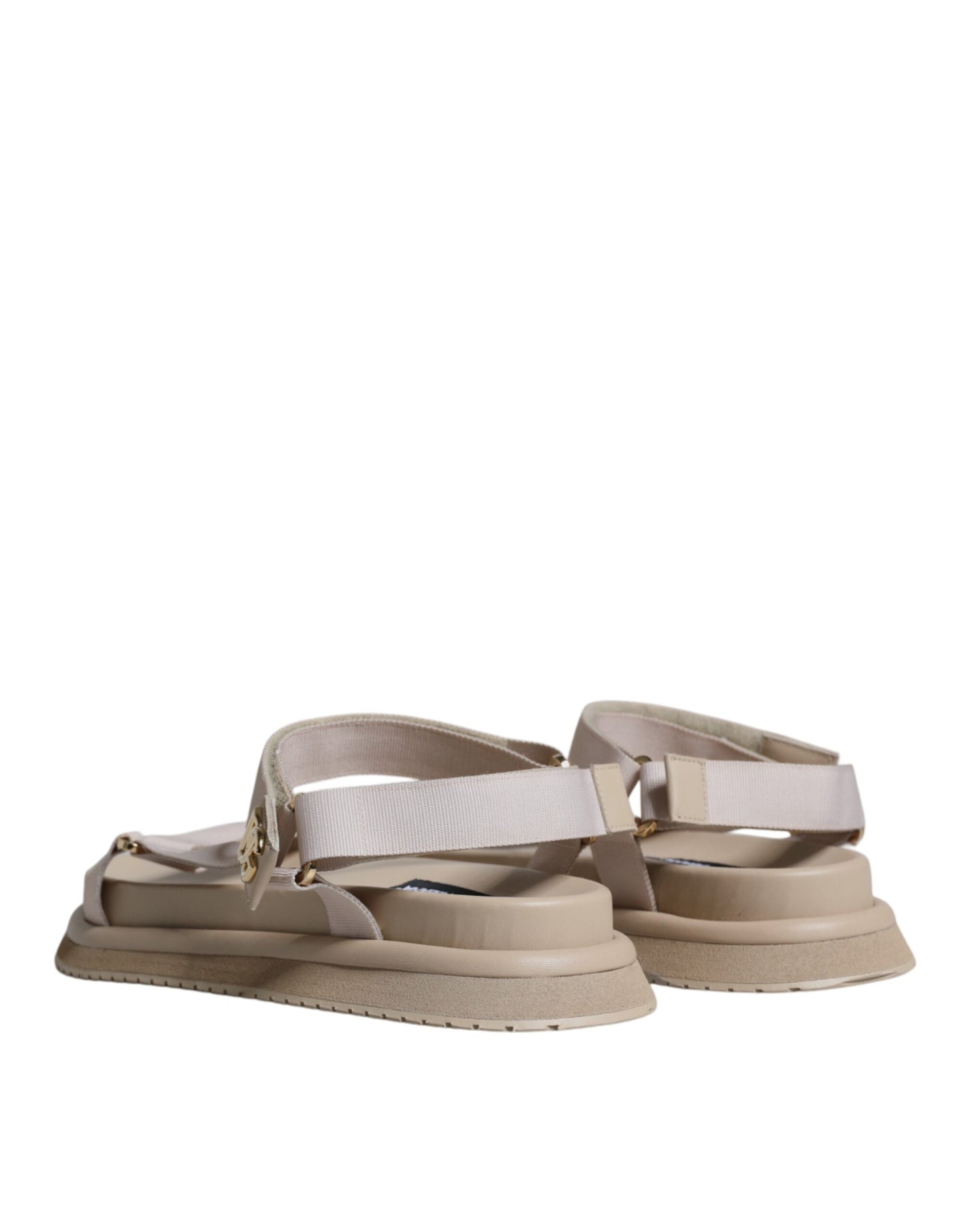 Dolce & Gabbana Beige Nappa Devotion Strap Men Sandals Shoes Dolce & Gabbana