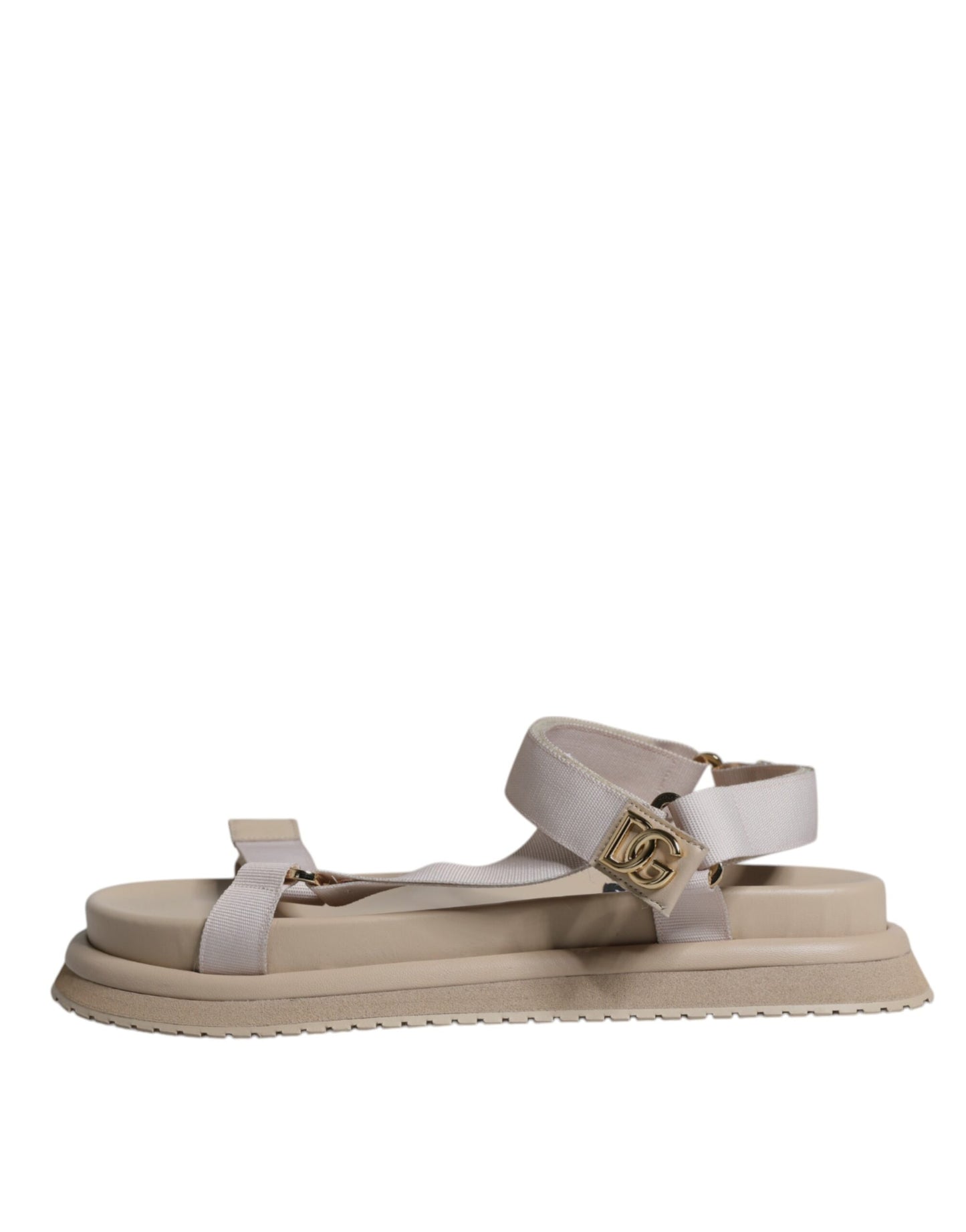 Dolce & Gabbana Beige Nappa Devotion Strap Men Sandals Shoes Dolce & Gabbana