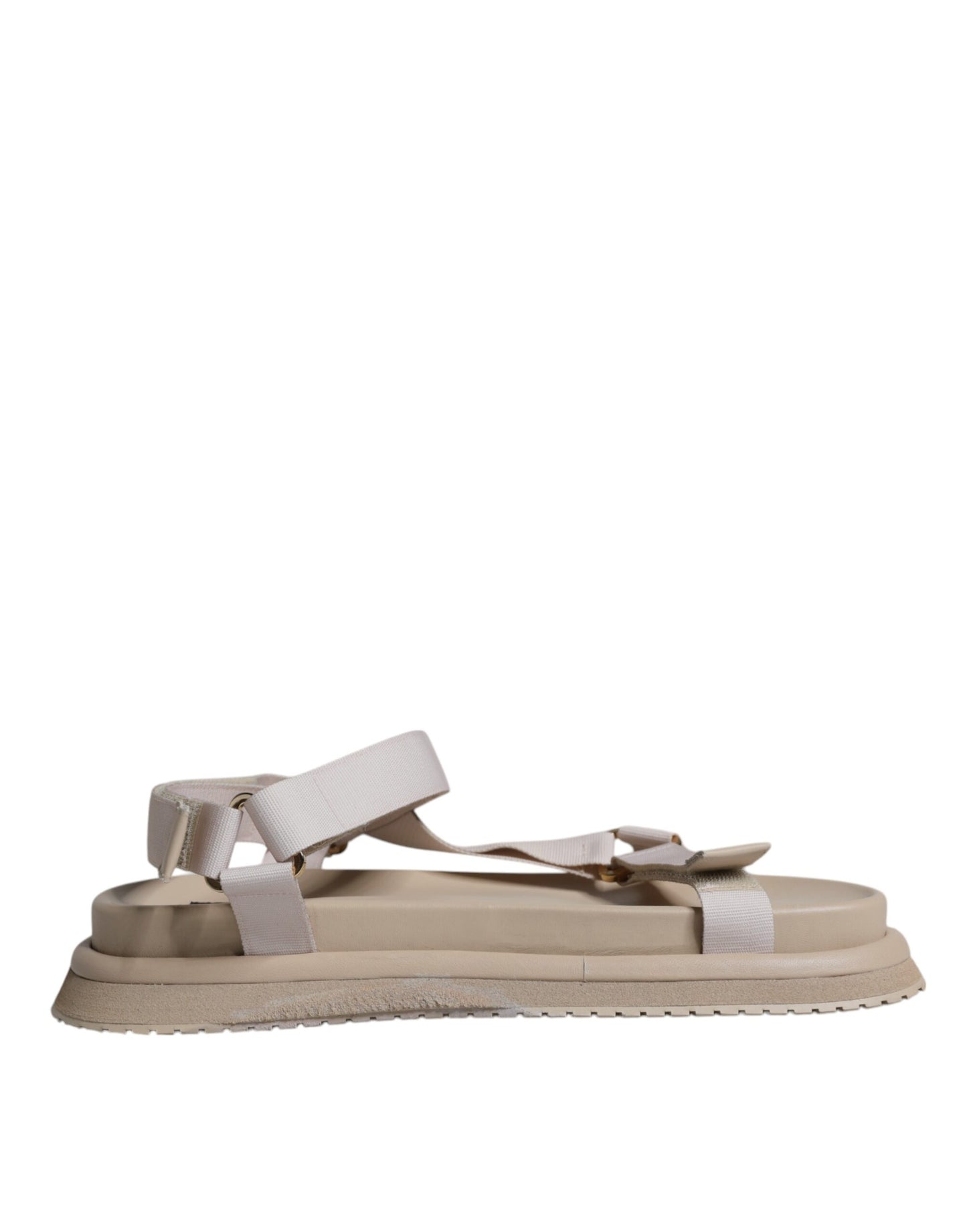 Dolce & Gabbana Beige Nappa Devotion Strap Men Sandals Shoes Dolce & Gabbana