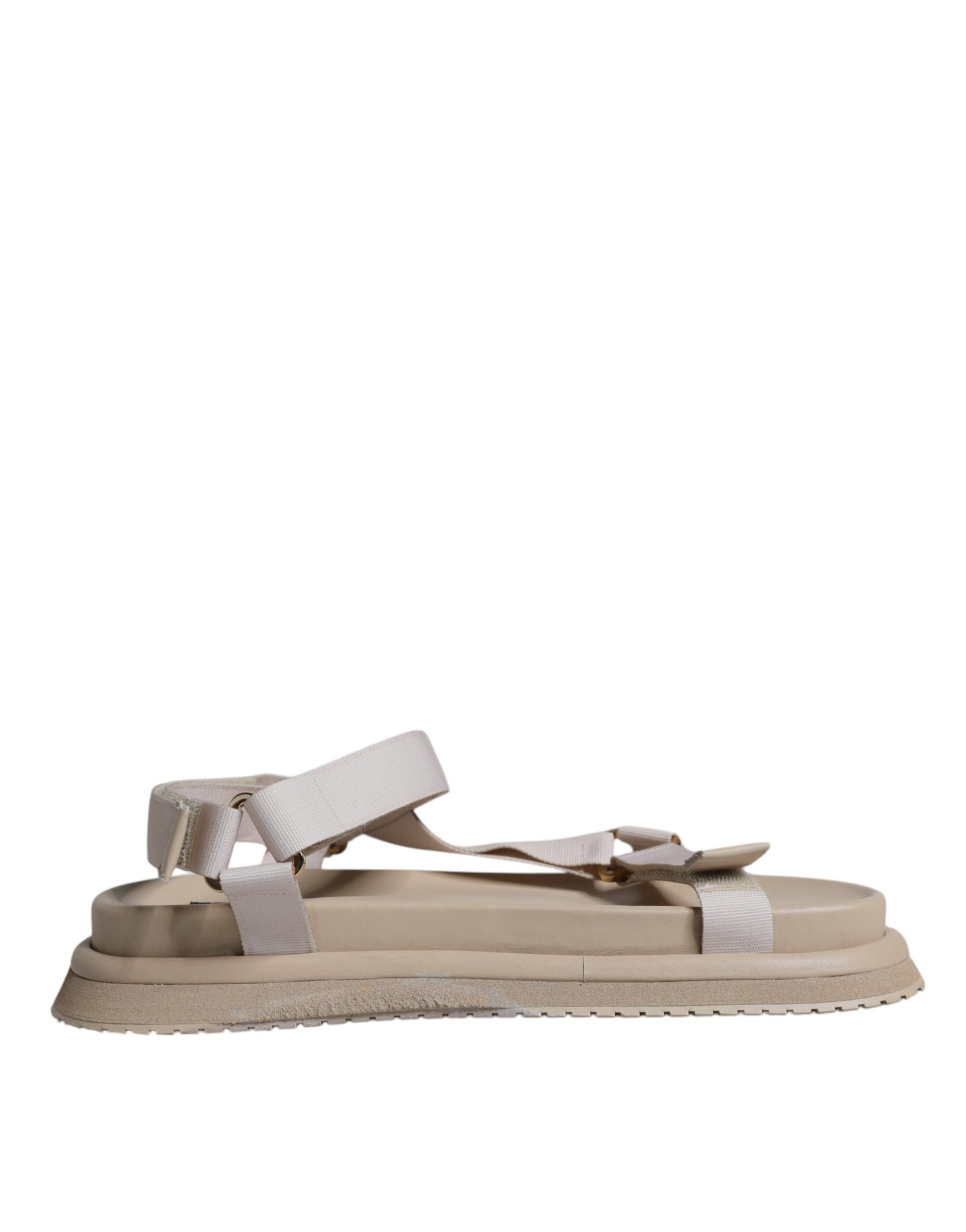 Dolce & Gabbana Beige Nappa Devotion Strap Men Sandals Shoes Dolce & Gabbana