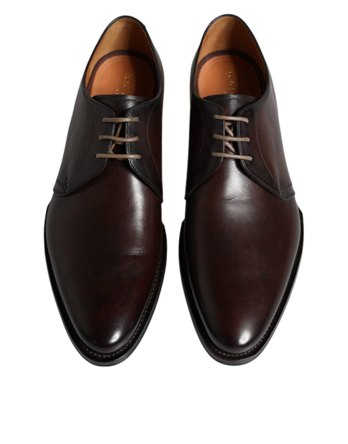 Dolce & Gabbana Black Leather Lace Up Men Derby Formal Shoes Dolce & Gabbana